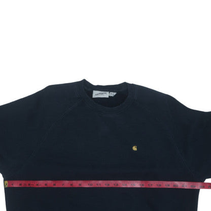 Carhartt Men's Black M Pullover Sweatshirt Crew Neck Logo Cotton Blend