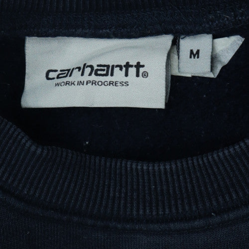 Carhartt Men's Black M Pullover Sweatshirt Crew Neck Logo Cotton Blend