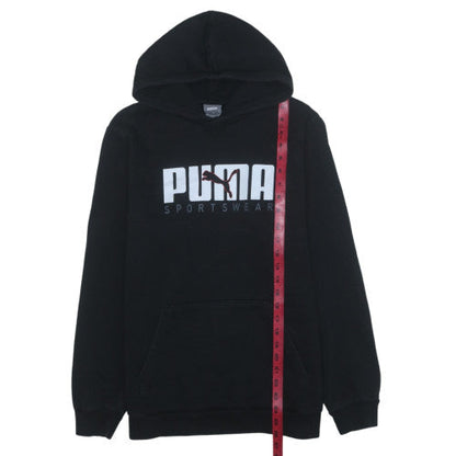 Puma Men's Black Medium Pullover Hoodie Sportswear Graphic Print