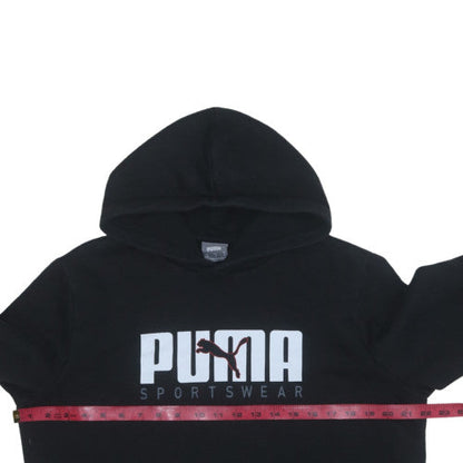 Puma Men's Black Medium Pullover Hoodie Sportswear Graphic Print