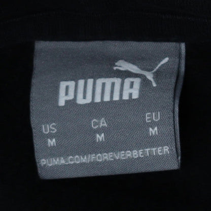 Puma Men's Black Medium Pullover Hoodie Sportswear Graphic Print