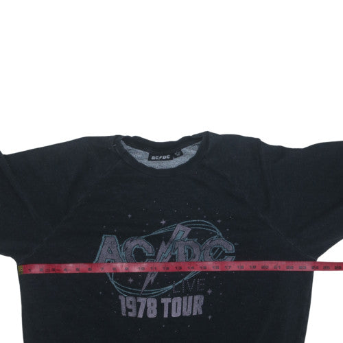 Primark Women Black AC/DC 1978 Tour Pullover Sweatshirt Size S