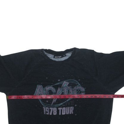 Primark Women Black AC/DC 1978 Tour Pullover Sweatshirt Size S