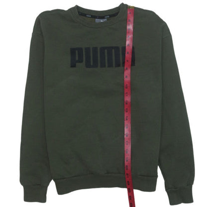 Puma Women's Green Crew Neck Pullover Sweatshirt UK 10