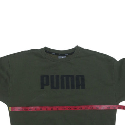 Puma Women's Green Crew Neck Pullover Sweatshirt UK 10