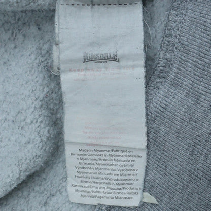 Lonsdale Men’s Grey XL Full Zip Hoodie with Logo Print
