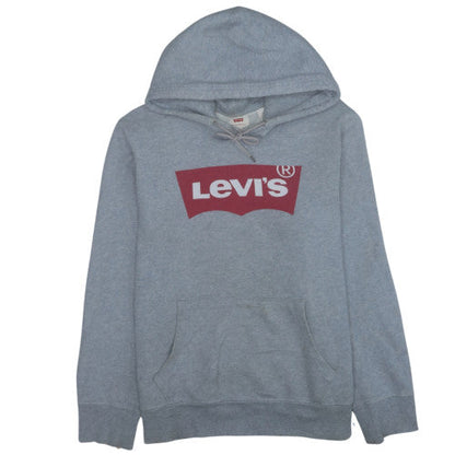 Levi's Mens Grey Medium Pullover Hoodie Sweatshirt Logo Cotton
