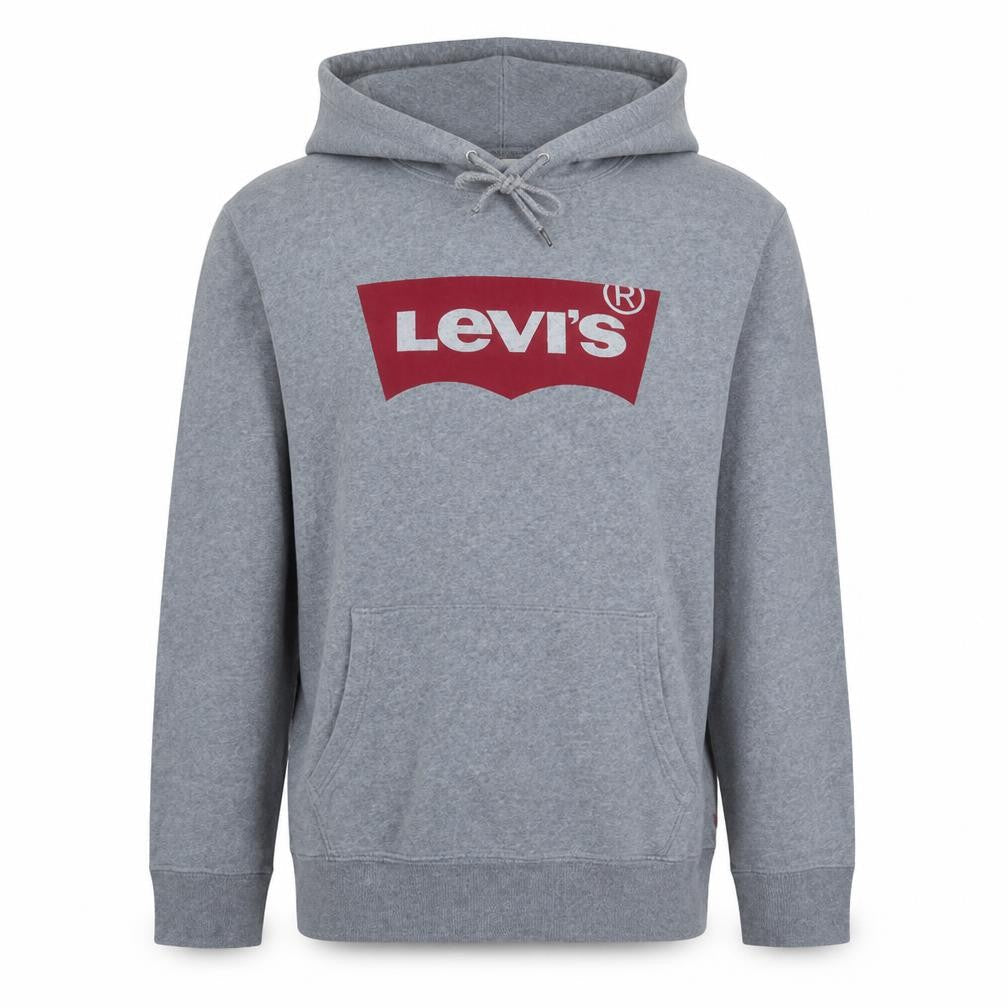 Levi's Mens Grey Medium Pullover Hoodie Sweatshirt Logo Cotton