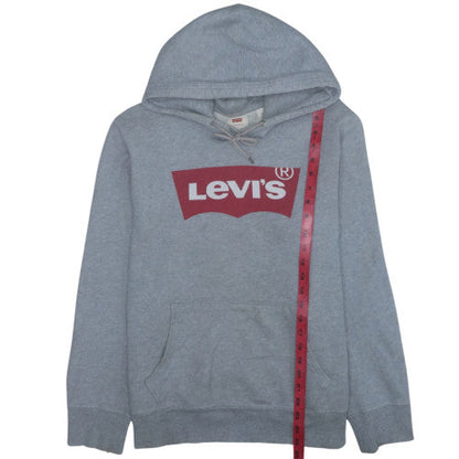 Levi's Mens Grey Medium Pullover Hoodie Sweatshirt Logo Cotton