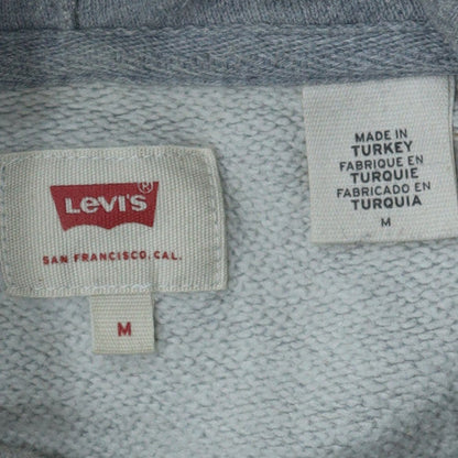Levi's Mens Grey Medium Pullover Hoodie Sweatshirt Logo Cotton