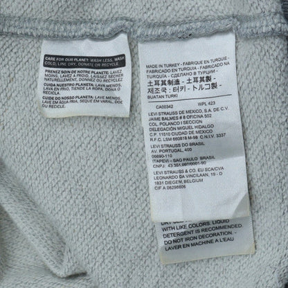 Levi's Mens Grey Medium Pullover Hoodie Sweatshirt Logo Cotton
