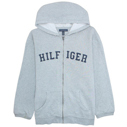 Tommy Hilfiger Mens Grey Full Zip Hoodie XXL Classic Logo