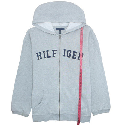 Tommy Hilfiger Mens Grey Full Zip Hoodie XXL Classic Logo
