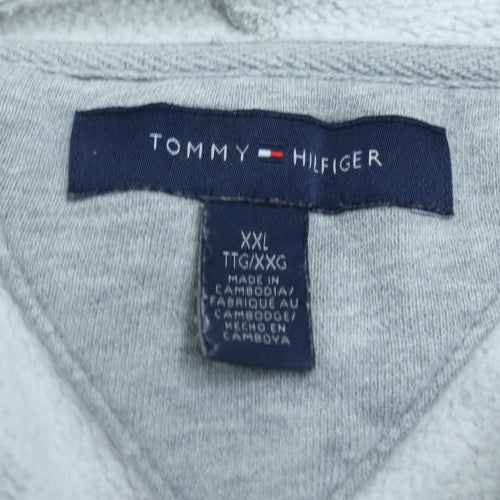 Tommy Hilfiger Mens Grey Full Zip Hoodie XXL Classic Logo