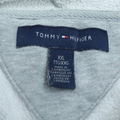Tommy Hilfiger Mens Grey Full Zip Hoodie XXL Classic Logo