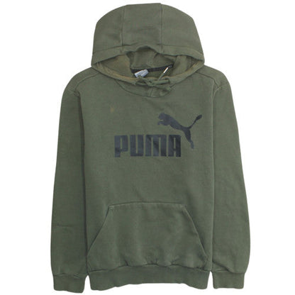 Puma Men's Green Pullover Hoodie Small Regular Fit Sports Style