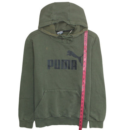 Puma Men's Green Pullover Hoodie Small Regular Fit Sports Style