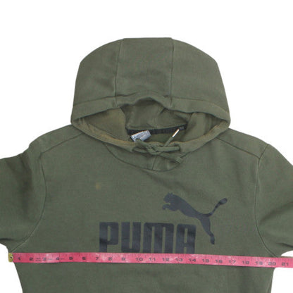 Puma Men's Green Pullover Hoodie Small Regular Fit Sports Style
