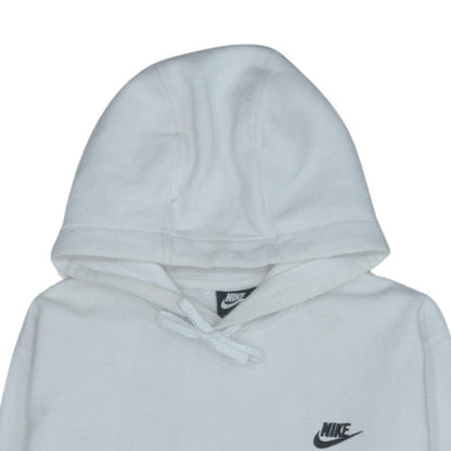 Nike Men's White Pullover Hoodie L Logo Fleece Sweatshirt