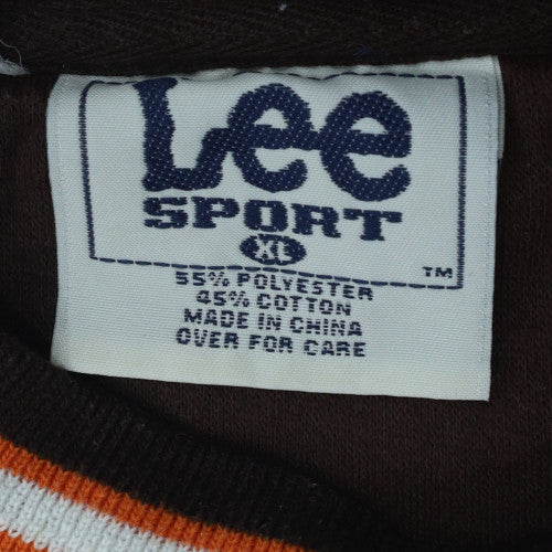 Lee Sport Men's White XL Pullover Sweatshirt Embroidered Football Logo