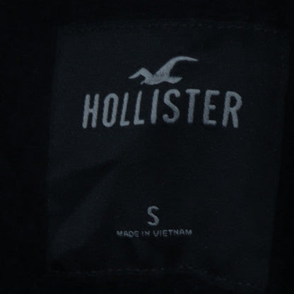Hollister Men Black Small Pullover Hoodie Graphic Fleece