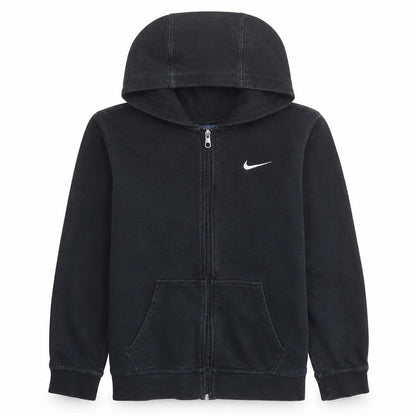 Nike Boys Black Slim Fit Full Zip Hoodie M Cotton Sportswear