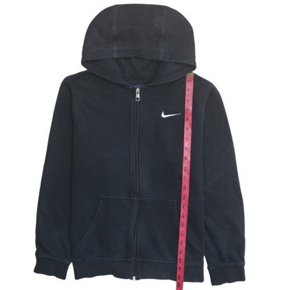 Nike Boys Black Slim Fit Full Zip Hoodie M Cotton Sportswear