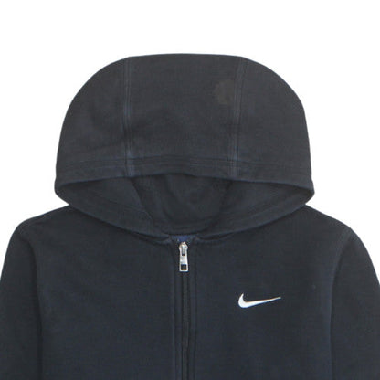 Nike Boys Black Slim Fit Full Zip Hoodie M Cotton Sportswear