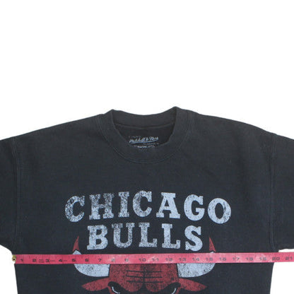 Mitchell & Ness Mens Black Chicago Bulls Pullover Sweatshirt S