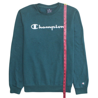 Champion Boys Green 2XL Crew Neck Pullover Sweatshirt Logo Print