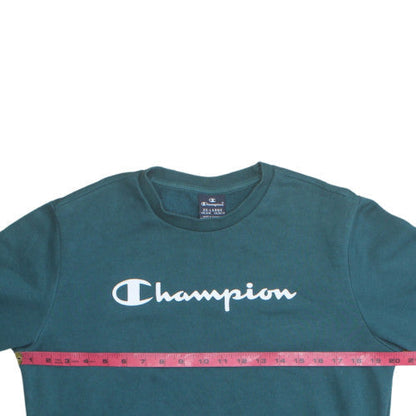 Champion Boys Green 2XL Crew Neck Pullover Sweatshirt Logo Print