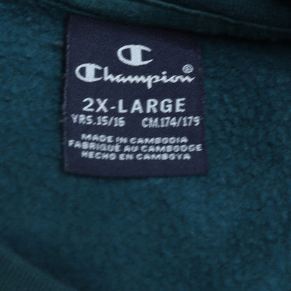 Champion Boys Green 2XL Crew Neck Pullover Sweatshirt Logo Print