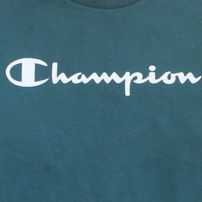 Champion Boys Green 2XL Crew Neck Pullover Sweatshirt Logo Print
