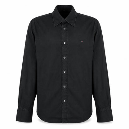 Hilfiger Denim Men's Black Slim Fit Long Sleeve Cotton Shirt M