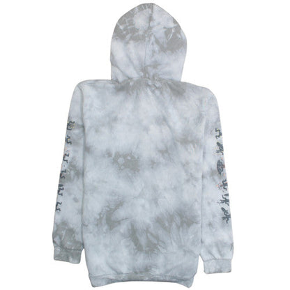 Quiksilver Men's Grey Tie Dye Pullover Hoodie XL Surf Graphic