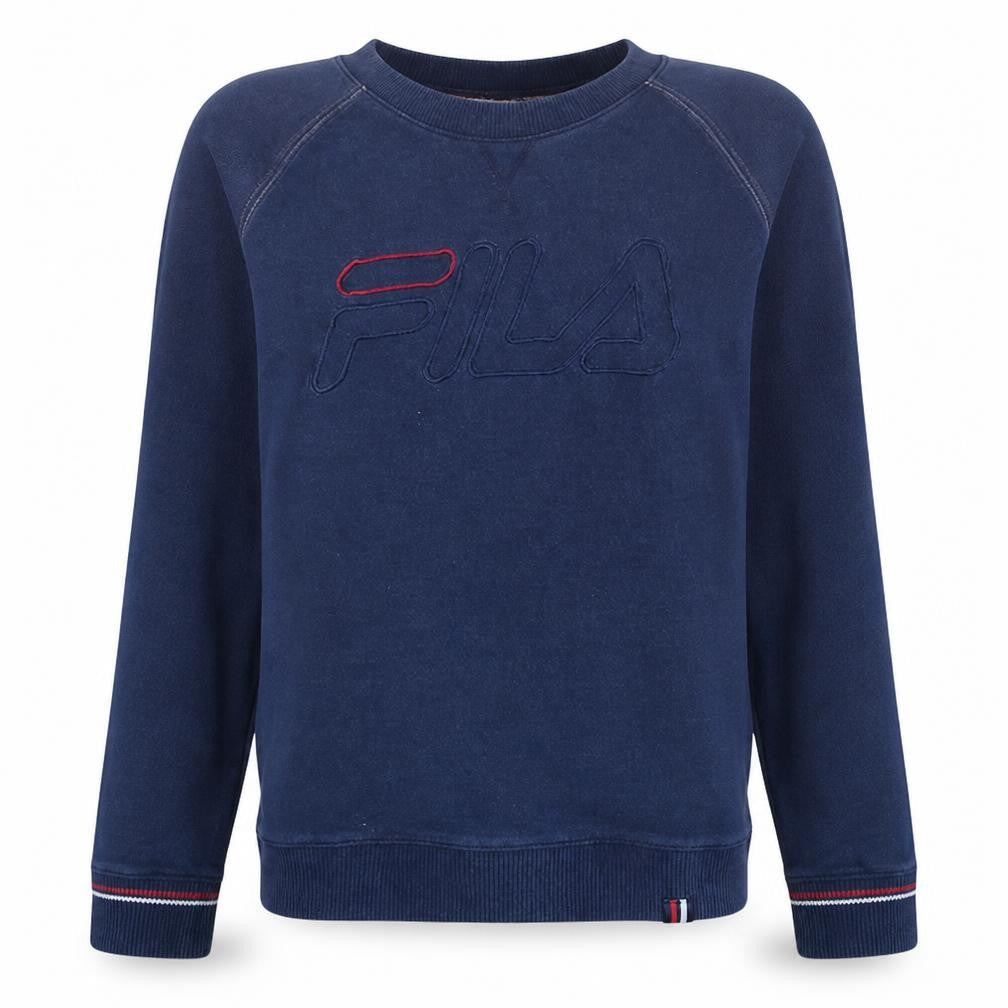 Fila Women's Navy Blue Logo Pullover Sweatshirt M