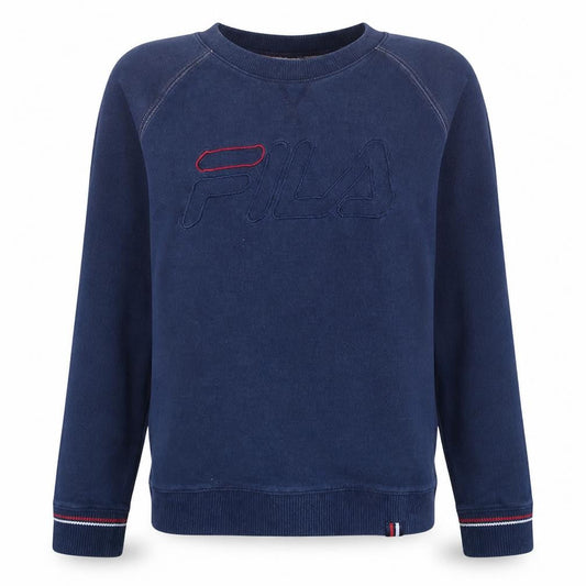 Front view of Fila Women's Navy Blue Logo Pullover Sweatshirt M