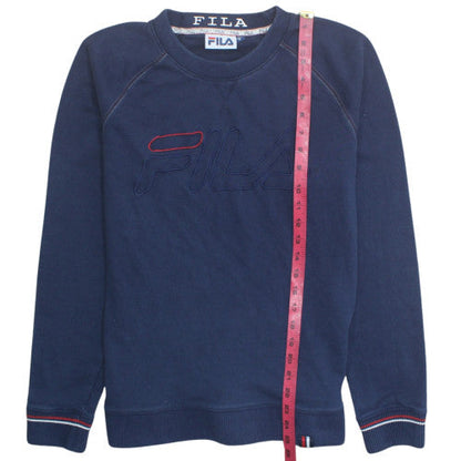 FILA Women's Navy Blue Logo Pullover Sweatshirt M