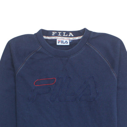 FILA Women's Navy Blue Logo Pullover Sweatshirt M