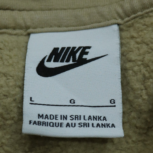 Nike Women Beige Pullover Hoodie Large Cotton Blend Casual
