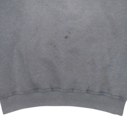Adidas Women Grey Large Pullover Sweatshirt with Logo and Crew Neck