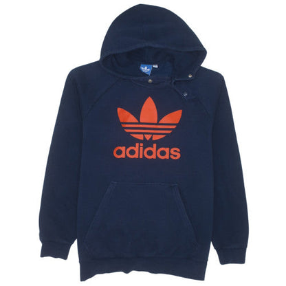 Adidas Men's Blue Pullover Hoodie L Logo Fleece Sweatshirt