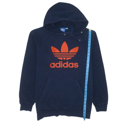 Adidas Men's Blue Pullover Hoodie L Logo Fleece Sweatshirt