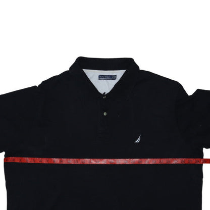 Nautica Men Black 2XLT Classic Cotton Short Sleeve Polo Shirt