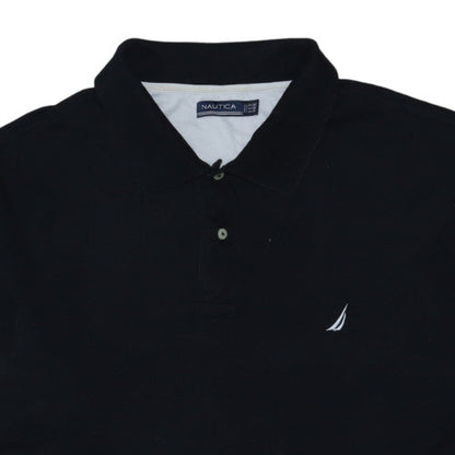 Nautica Men Black 2XLT Classic Cotton Short Sleeve Polo Shirt