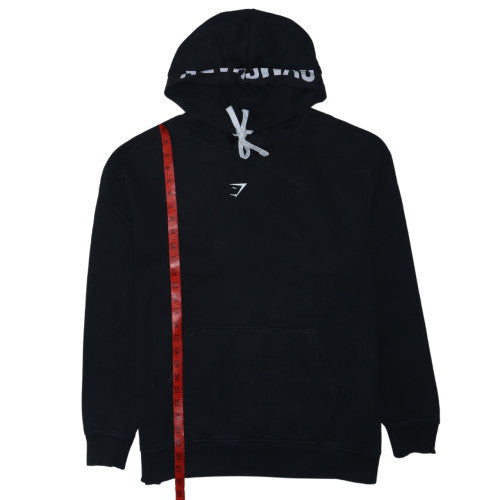 Gymshark Men’s Black Pullover Hoodie L Regular Fit Fleece Sportswear