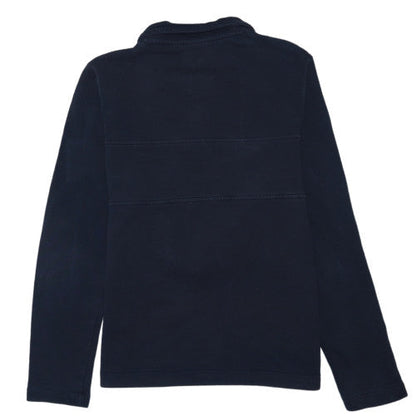 Napapijri Men’s Blue 1/4 Zip Embroidered Flag Sweatshirt M