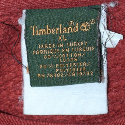Timberland Men's Red XL Crew Neck Embroidered Pullover Sweatshirt