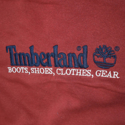 Timberland Men's Red XL Crew Neck Embroidered Pullover Sweatshirt