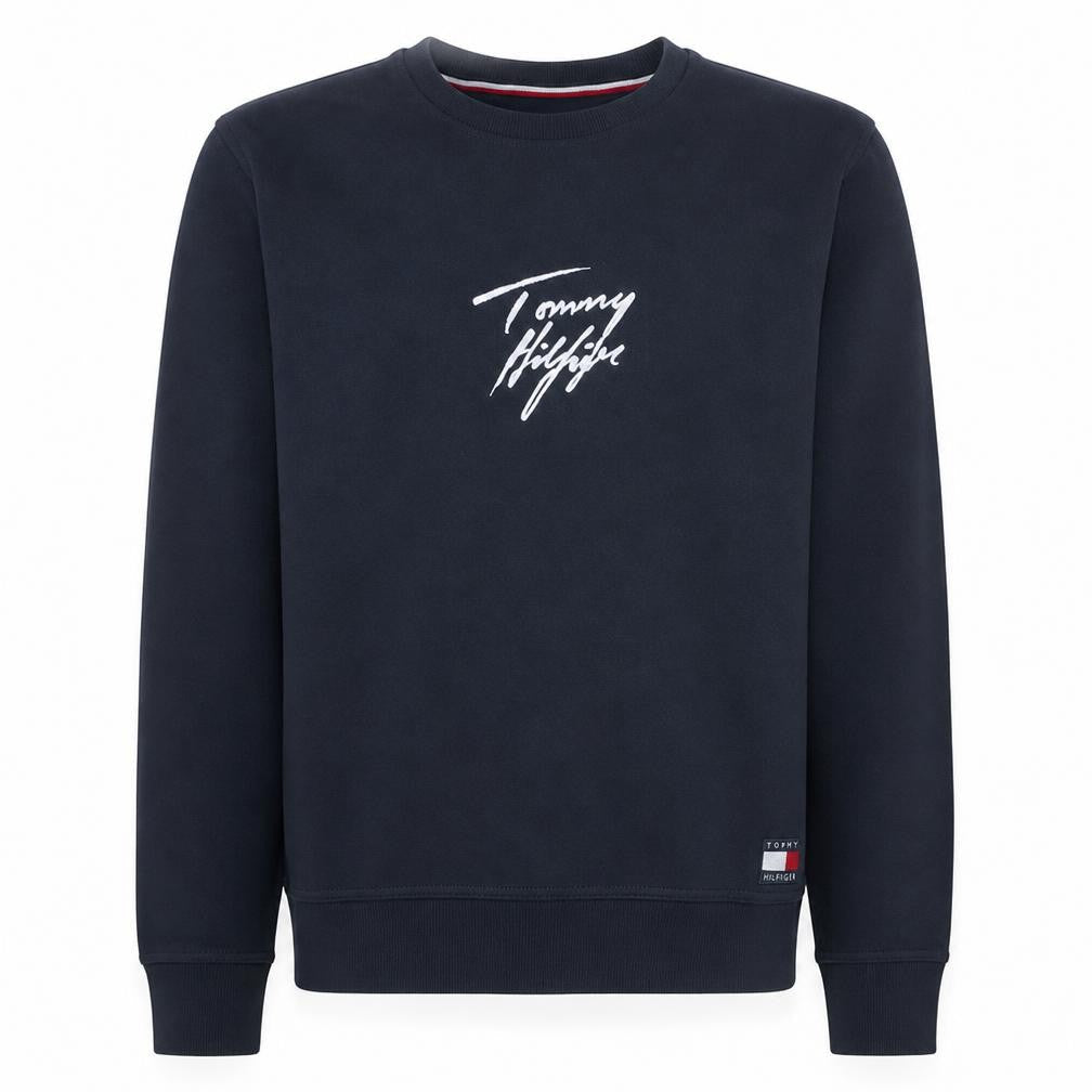 Tommy Hilfiger Men's Blue Logo Pullover Sweatshirt L Regular